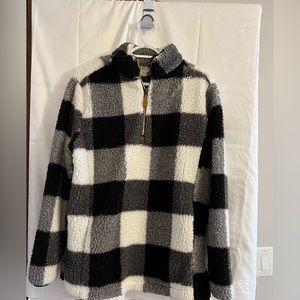 Buffalo plaid fleece pullover.  From a Boutiques by Rachel Clark.
